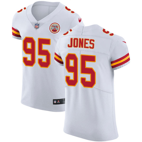 Nike Chiefs #95 Chris Jones White Men's Stitched NFL Vapor Untouchable Elite Jersey
